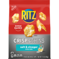 RITZ Crisp & Thin Salt And Vinegar Thins Chips, Party Snacks - 7.1 Ounce