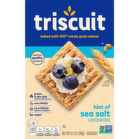 TRISCUIT Hint Of Sea Salt Whole Grain Wheat Crackers, Vegan Snacks, Lunch - 8.5 Ounce