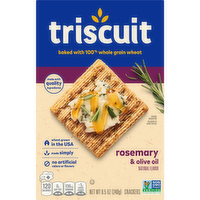 TRISCUIT Rosemary And Olive Oil & Whole Grain Wheat Crackers, Lunch Snacks, Snack - 8.5 Ounce