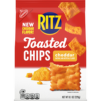 RITZ Toasted Chips Cheddar Crackers, Party Snacks - 8.1 Ounce