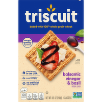 TRISCUIT Balsamic Vinegar & Basil Whole Grain Wheat Crackers, Lunch Snacks, Snack - 8.5 Ounce
