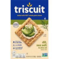TRISCUIT Dill, Sea Salt, Olive Oil Salt & Whole Grain Wheat Crackers, Lunch Snacks, Snack - 8.5 Ounce