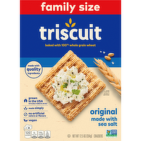 TRISCUIT Original Whole Grain Wheat Crackers, Vegan Healthy Snacks, Lunch Family Size - 12.5 Ounce