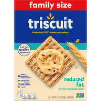 TRISCUIT Reduced Fat Whole Grain Wheat Crackers, Vegan Snacks, Lunch Family Size - 11.5 Ounce