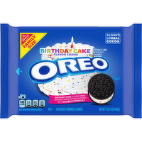 OREO Birthday Cake Flavor Creme Chocolate Sandwich Cookies, Family Size - 17 Ounce