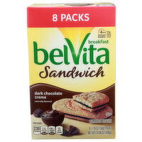 Mondelez International Dark Chocolate Creme Sandwich Breakfast Biscuits - 1.76 Ounce - 8 Count