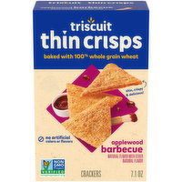 Triscuit Thin Crisps Applewood Thin Crisps Barbecue Whole Grain Wheat Crackers, Lunch Snacks, Snack - 7.1 Ounce