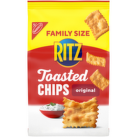 Ritz Toasted Chips Original Toasted Chips Crackers, Party Snacks, Family Size - 11.4 Ounce