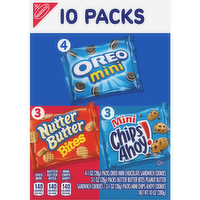 CHIPS AHOY!/NUTTER BUTTER/OREOariety Nabisco Cookie Pack Oreo Mini, Nutter Butter Bites, Ahoy! Snack Packs - 10 Ounce