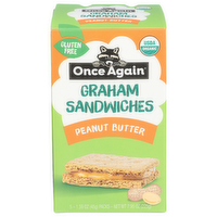 Once Again Organic Peanut Butter Graham Sandwich 6PK - 1.59 Ounce - 5 Count