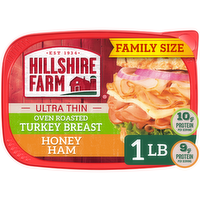 Hillshire Farm Ultra Thin Sliced Lunchmeat Oven Roasted Turkey Breast & Honey Ham - 16 Ounce