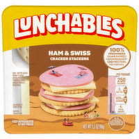 Lunchables Ham & Swiss Cracker Stackers Snack Kit, Tray - 3.2 Ounce