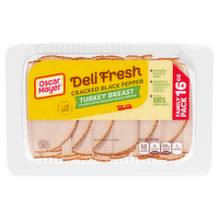 Oscar Mayer Deli Fresh Cracked Black Pepper Sliced Turkey Breast Lunch Meat Family Size, Package - 16 Ounce