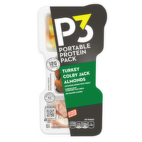 P3 Portable Protein Pack Turkey, Almonds, Colby Jack Cheese, Tray - 2 Ounce