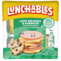 Lunchables Light Bologna & American Cracker Stackers With Chocolate Chip Cookies, Tray - 3.1 Ounce