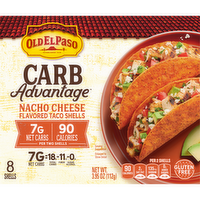Old El Paso Carb Advantage Crunchy Taco Shells, Nacho Cheese Flavored - 3.95 Ounce