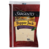 Sargento Sliced Monterey Jack Natural Cheese With Jalapeno & Habanero Peppers Pepper - 0.75 Ounce - 10 Count