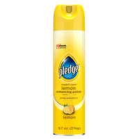 Pledge Expert Care Enhancing Polish Aerosol, Lemon Scent, Shines & Protects - 9.7 Ounce