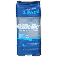 Gillette Anti-Perspirant/Deodorant, Cool Wave, Clear Gel, 2 Pack - 2 Each