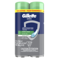 Gillette Series Soothing Shaving Gel For Men, Protects Against 5 Signs Of Irritation, Shave With Aloe Vera, Suitable Sensitive Skin, Pack 2 - 14 Ounce