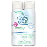 Gillette Venus Satin Care Ultra Sensitive Skin Shave Gel, Shaving Cream For Women, Fragrance Free, Twin Pack, 2pk - 14 Ounce