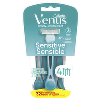 Venus Simply 3 Sensitive Disposable Razors - 4 Count