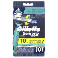 Gillette Sensor2 Plus Pivoting Head Men's Disposable Razors - 10 Count