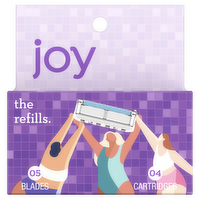 joy Razor Blade Cartridge Refill For Women, 4 Refills - 4 Count