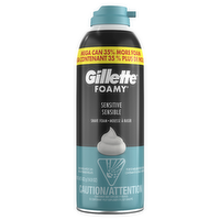 Gillette Foamy Sensitive Shave Foam For Men, Skin - 14.9 Ounce
