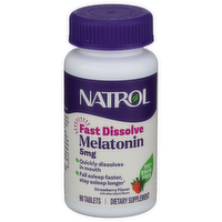 Natrol Strawberry Tablets Vitamin Supplements Melatonin - 90 Count