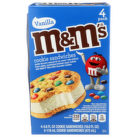 M&M'sVanilla Cookie Sandwiches With Ice Cream 4-Ct Box - 4 Fluid Ounce - 4 Count