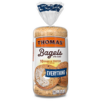 Thomas' Everything Bagels, 6 Pre-Sliced Bagels With No High Fructose Corn Syrup, Bag - 3.333 Ounce - 6 Count