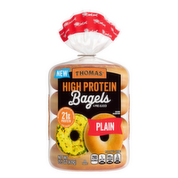 Thomas’  Sliced High Protein Plain Bagels - 15.5 Ounce