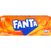 Fanta Orange Soda Soft Drink, Cans, 20 Pack - 240 Fluid Ounce