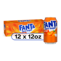 Fanta Zero Sugar Orange Soda Soft Drink Fridge Pack, Cans, 12 - 144 Fluid Ounce