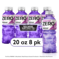 Powerade Zero Sugar Grape Sports Drink Bottles - 160 Fluid Ounce