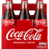Coca-Cola Soda Glass Bottles - 8 Fluid Ounce - 6 Count