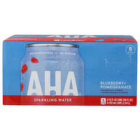 Aha Sparkling Water Blueberry + Pomegranate - 12 Fluid Ounce - 8 Count