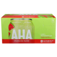 Aha Sparkling Water Lime + Watermelon - 12 Fluid Ounce - 8 Count