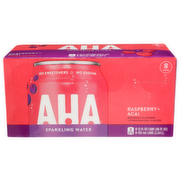 Aha Raspberry + Acai Sparkling Water - 12 Fluid Ounce - 8 Count