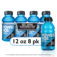 Powerade Mountain Berry Blast Electrolyte Sports Drink, Bottles, 8 Pack - 96 Fluid Ounce