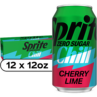 Sprite Chill Zero Cherry Lime Soda Soft Drink - 144 Fluid Ounce