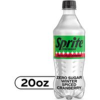 Sprite Zero Sugar Winter Spiced Cranberry Lemon-Lime Soda Bottle - 20 Fluid Ounce