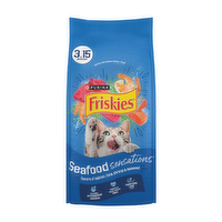 Purina Friskies Dry Cat Food Seafood Sensations With Salmon, Tuna, And Shrimp Flavors - 3.15 Pound