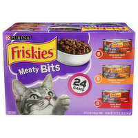 Purina Friskies Gourmet Grill In Gravy, Chicken Dinner Beef Meaty Bits Variety Pack - 5.5 Ounce - 24 Count