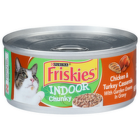 Purina Friskies Chicken & Turkey Casserole With Garden Greens In Gravy Indoor Chunky Cat Food - 5.5 Ounce