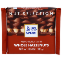 Ritter Sport Milk Whole Hazelnut Chocolate Bar With Hazelnuts - 3.5 Ounce