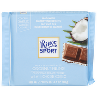 Ritter Sport Milk Chocolate With Coconut Filling - 3.5 Ounce