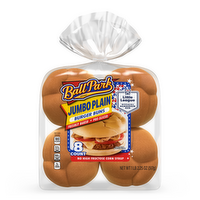 Ball Park Jumbo Plain Burger Buns, , Each White Pre-Sliced Hamburger Bag - 18.25 Ounce