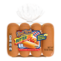 Ball Park Butter Hot Dog Buns, , Bag - 15 Ounce